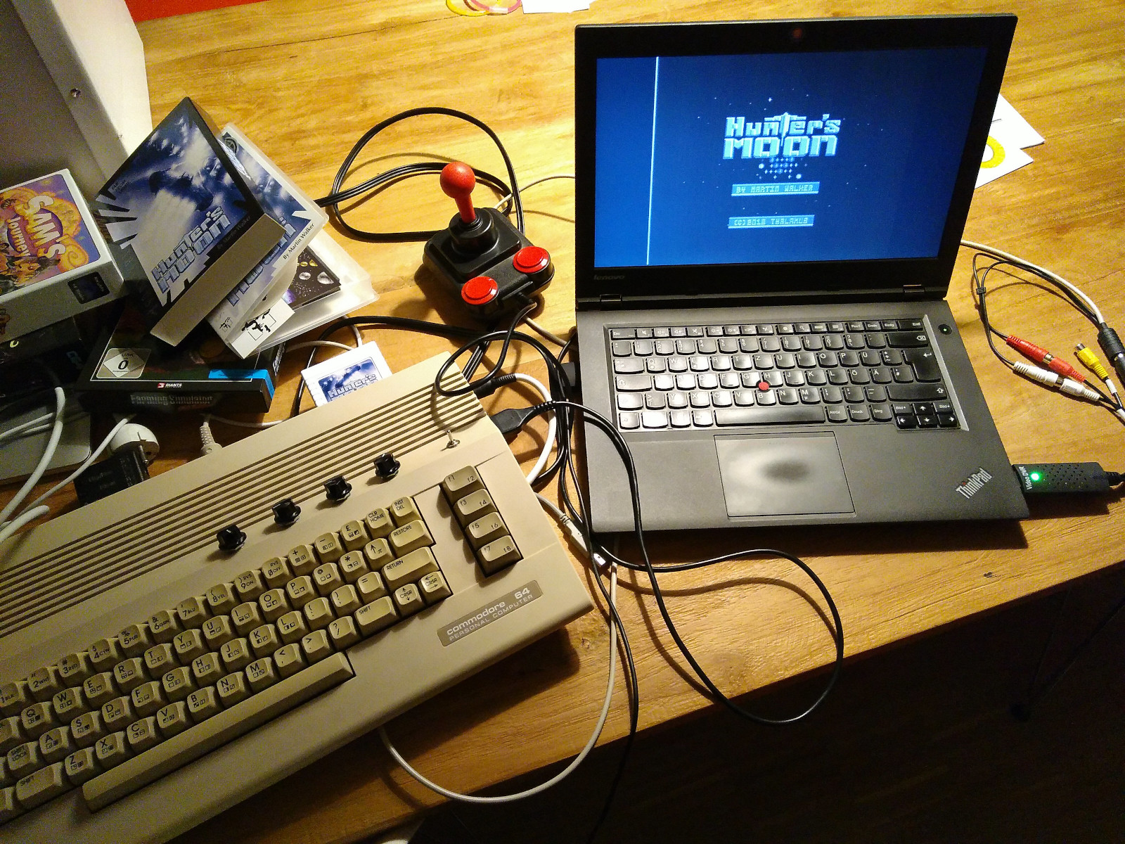 Commodore 64 connected to Linux system via video grabber